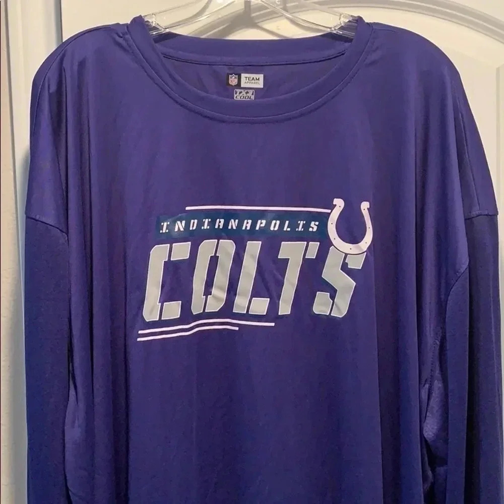 Indianapolis Colts T Shirt NFL Long Sleeve Blue Men’s Sz 3XL NWT - Picture 2 of 6